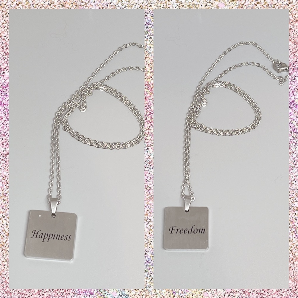 Double-Sided Inspirational Pendant Necklace